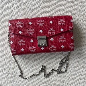 MCM Millie Visetos wallet on a chain crossbody bag